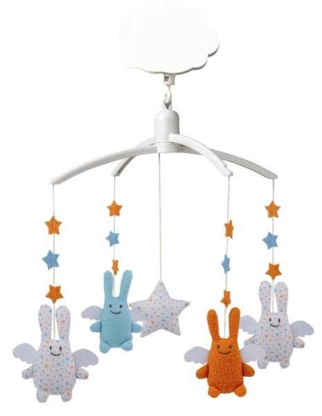 Trousselier Mobile Musical Ange Lapin Etoiles